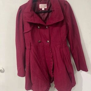 Xhilaration Women's Double-Breasted Red Trench Coat